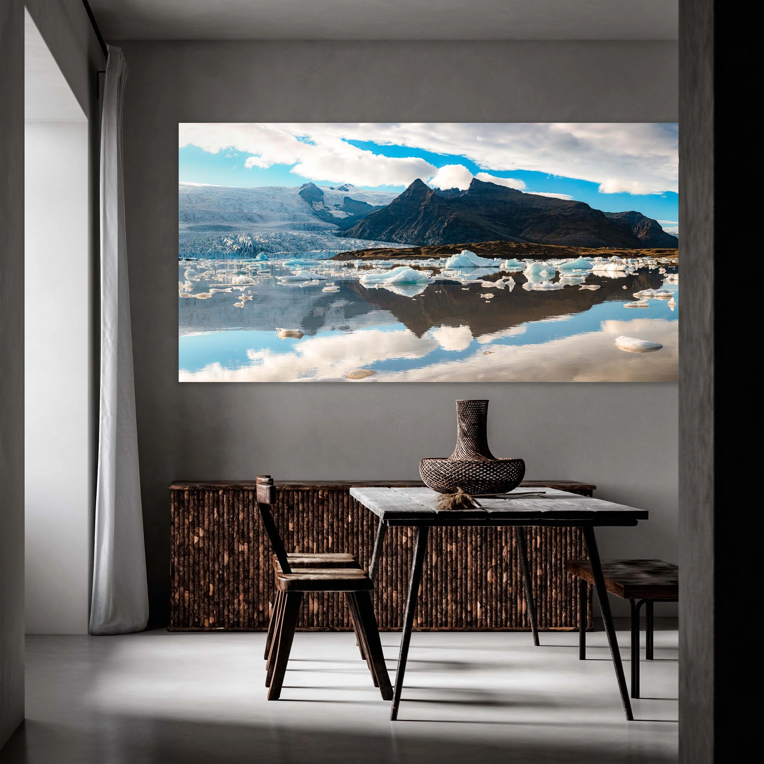 Sunset on the Glacial Lagoon (Panorama) — Nathan Wood Photography